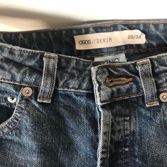 Straight leg button fly jeans in dark blue wash - Picture 3 of 8